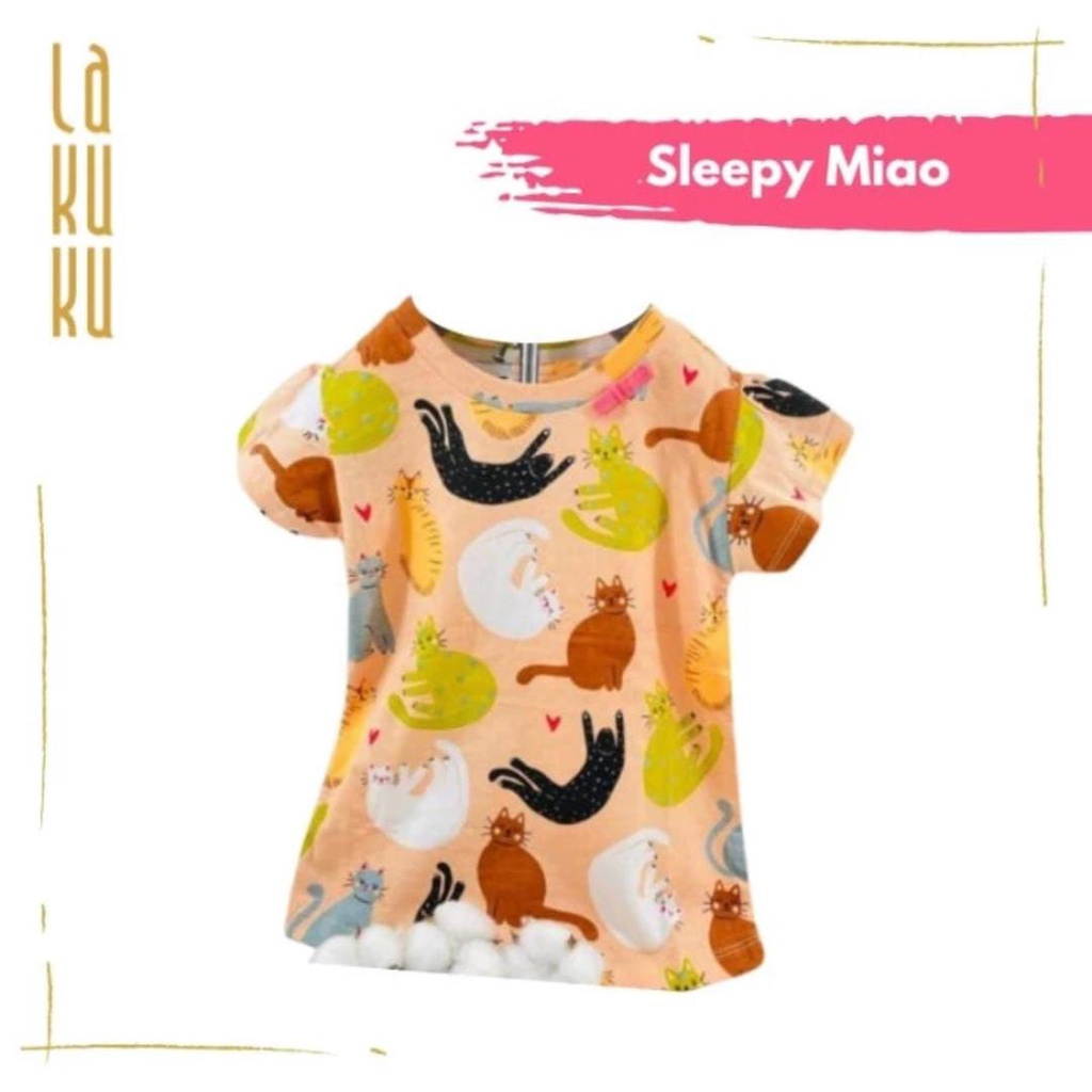 Lakuku - Printed Tee Top LK Cozy is Good Atasan Baju Kaos Anak Perempuan Cotton Katun