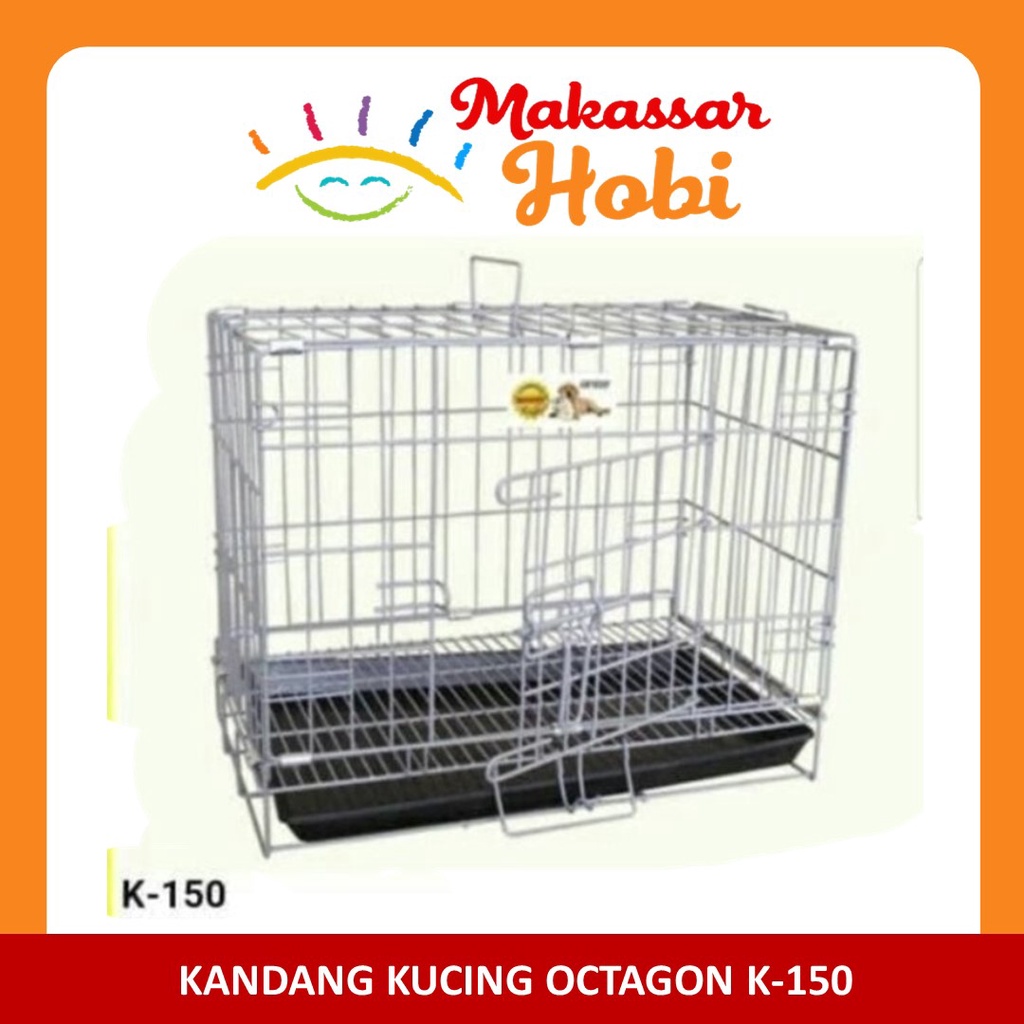 Octagon K-150 K150 Kandang Kucing Anjing Kelinci Besi Kuat Hewan Lipat