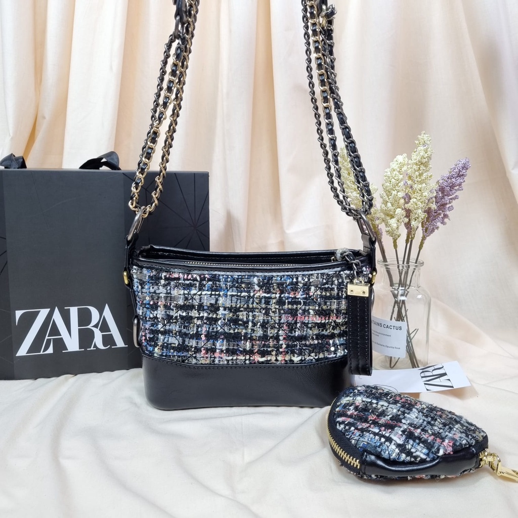 TAS ZARA GIFT SET WANITA TWEED GABRIELLE