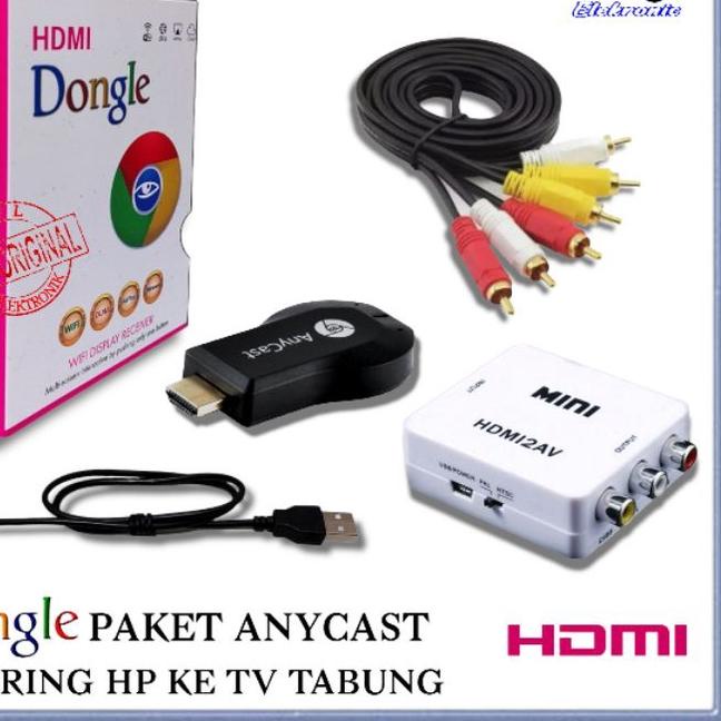 ☑ PAKET ANYCAST / ANYCAST DONGLE PAKET KE TV TABUNG / HDMI DISPLAY RECIVER TV EZCAST / PAKET ANYCAST
