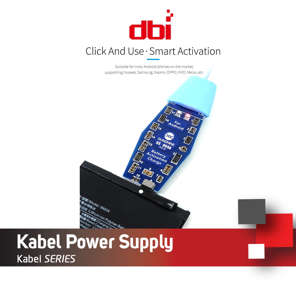 Alat Tembak Baterai / Kabel Power Supply Sunshine SS-904A Untuk Android Samsung Huawei