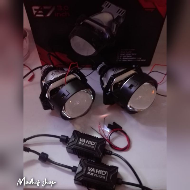 VAHID - BILED E7 (Sepasang) Surpass Laser High quality LED projector 3 inchi