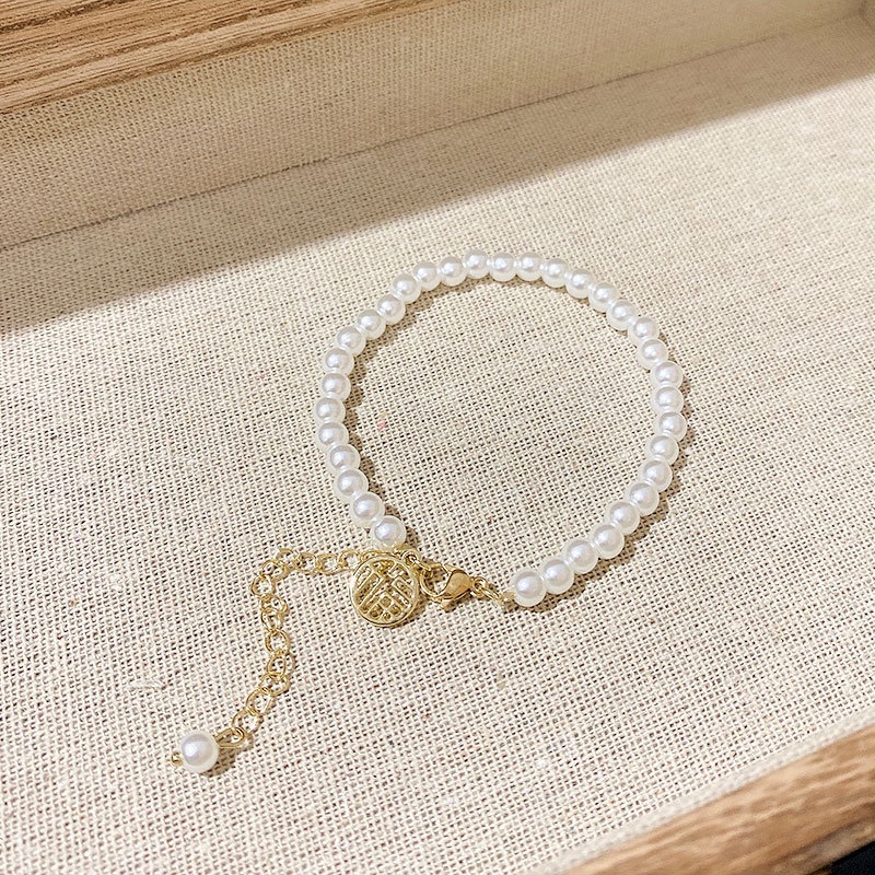 Gelang Rantai Manik Keberuntungan Bangle Untuk Wanita Vintage Gelang Mutiara Buatan Perhiasan Hadiah Terbaik