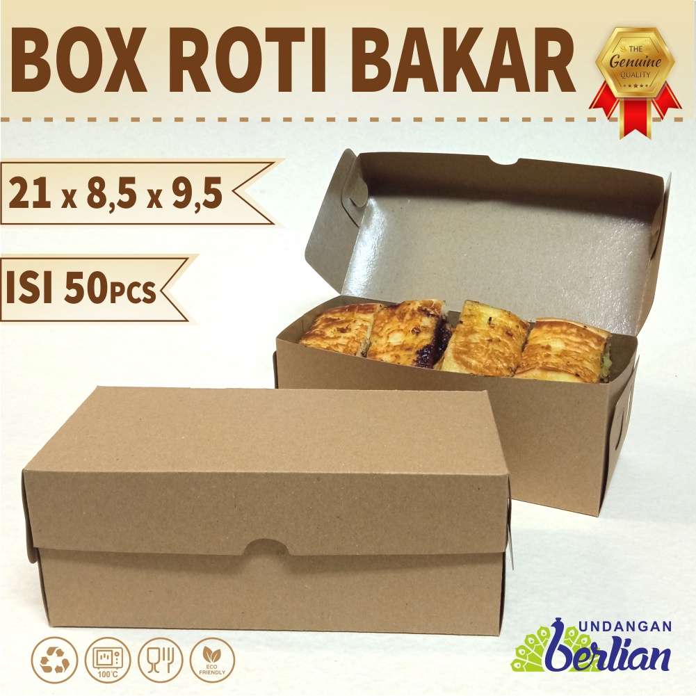 

Box Roti Bakar 21x9,5 Dus Roti Bakar Laminasi Box Roti Anti Minyak