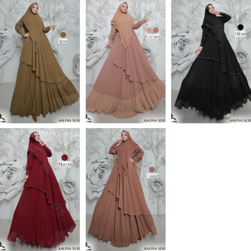 gamis set aalina syari series kamea