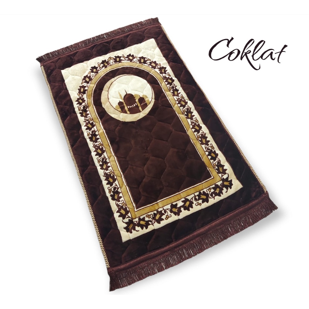 Sajadah Turkey Embos Tebal Premium + Rumbai 70x110 CM Sejadah Lembut Turki Bisa COD