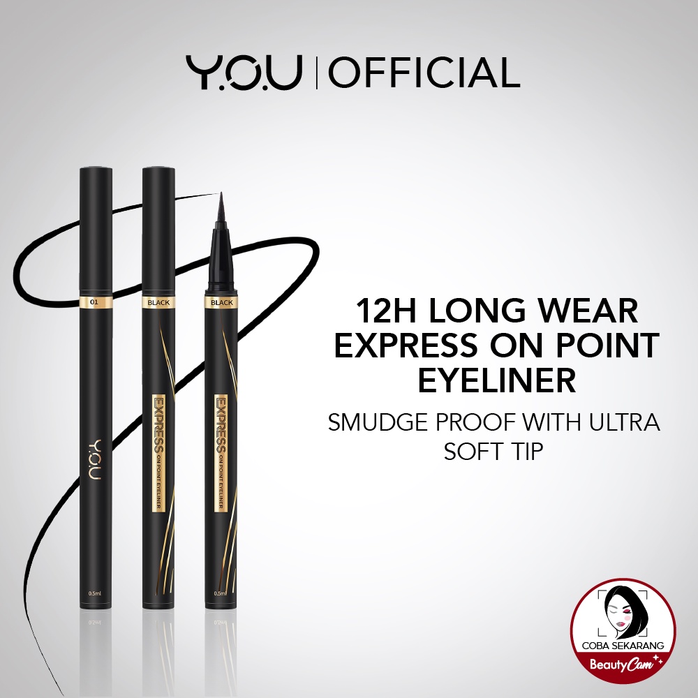 YOU Express On Point Eyeliner [Quick-set Formula, Ultra-soft Felt Tip, Up to 12H Long-wear]