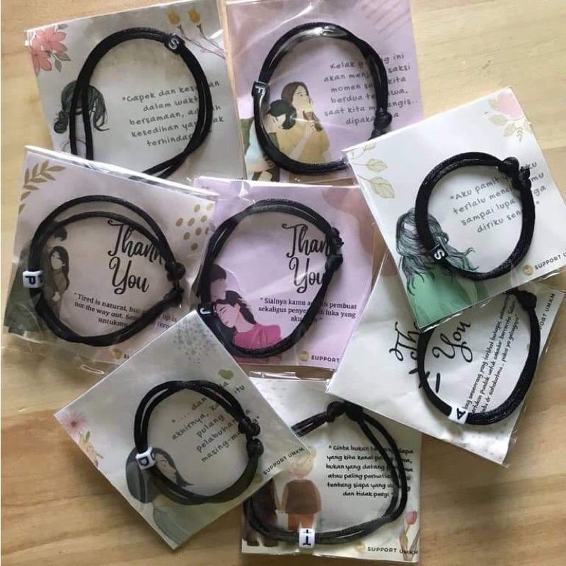 LALASHOPMEDAN GELANG COUPLE HURUF GELANG INISIAL MURAH POLOSDADU TALI SATIN TERMURAH TERBAGUS BISA C