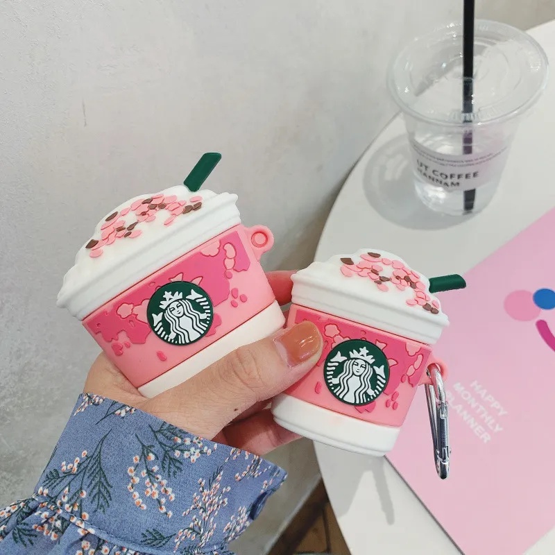 Aksesoris Casing Airpods Airpod Case Gen 1 / 2 Pro Minuman Kopi Coffee Susu Starbucks Strawberry Mil