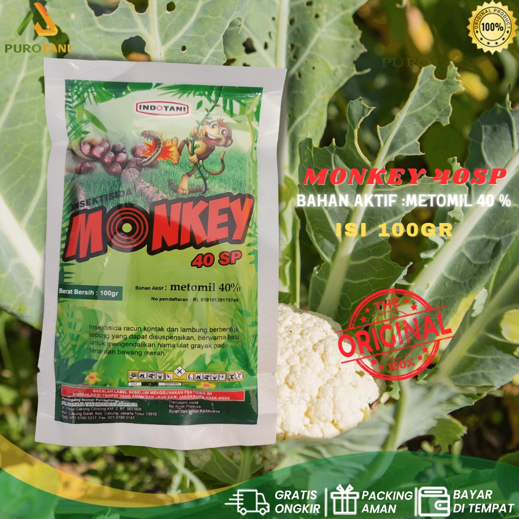 Insektisida Monkey 40 SP Metomil 40% MONKEY 40SP 100GR