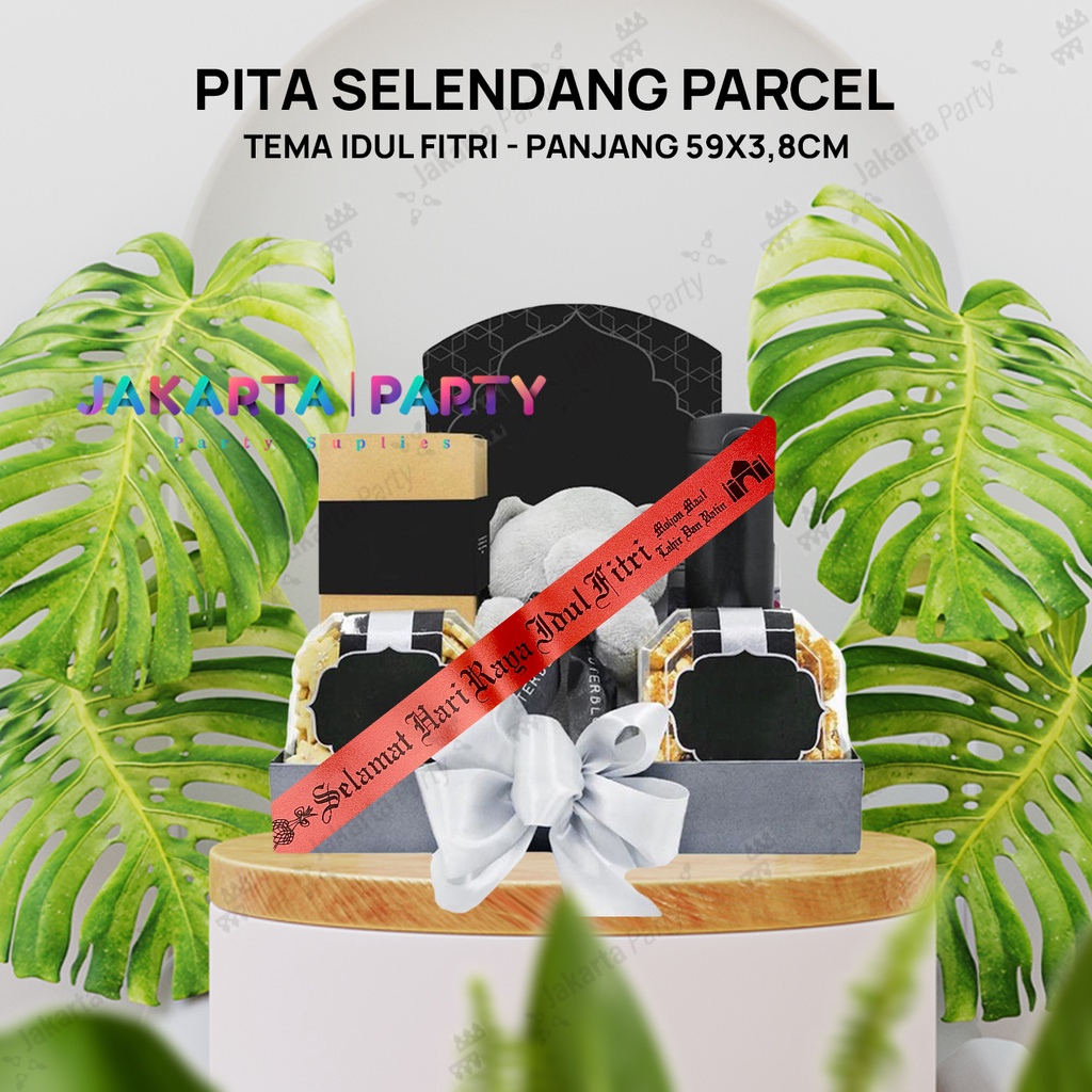 Pita Parcel Selamat Hari Raya Idul Fitri Merah / Pita Lebaran / Pita Idul Fitri