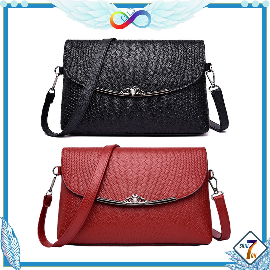 Satu7an T176 TAS SELEMPANG WANITA KULIT SLING BAG WOMEN FASHION KOREA TERLARIS TREND COD IMPORT