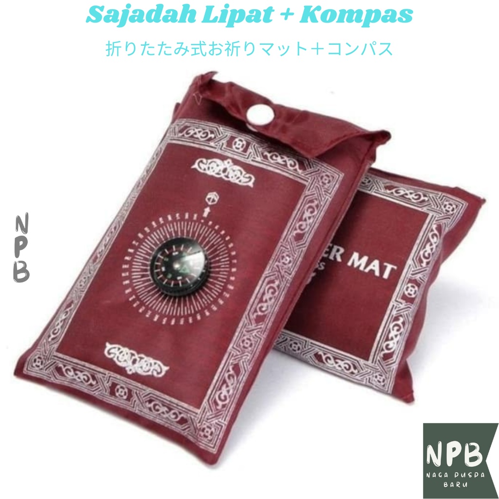 Sajadah Lipat + Kompas -Souvenir Haji Umroh