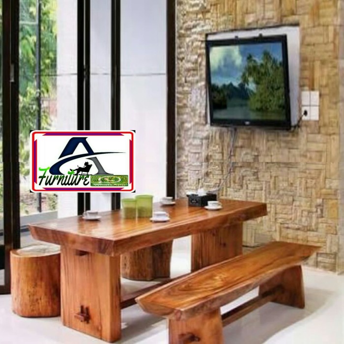 OM1 dining meja makan kantor kursi tamu kursi cafe kayu TREMBESI 211