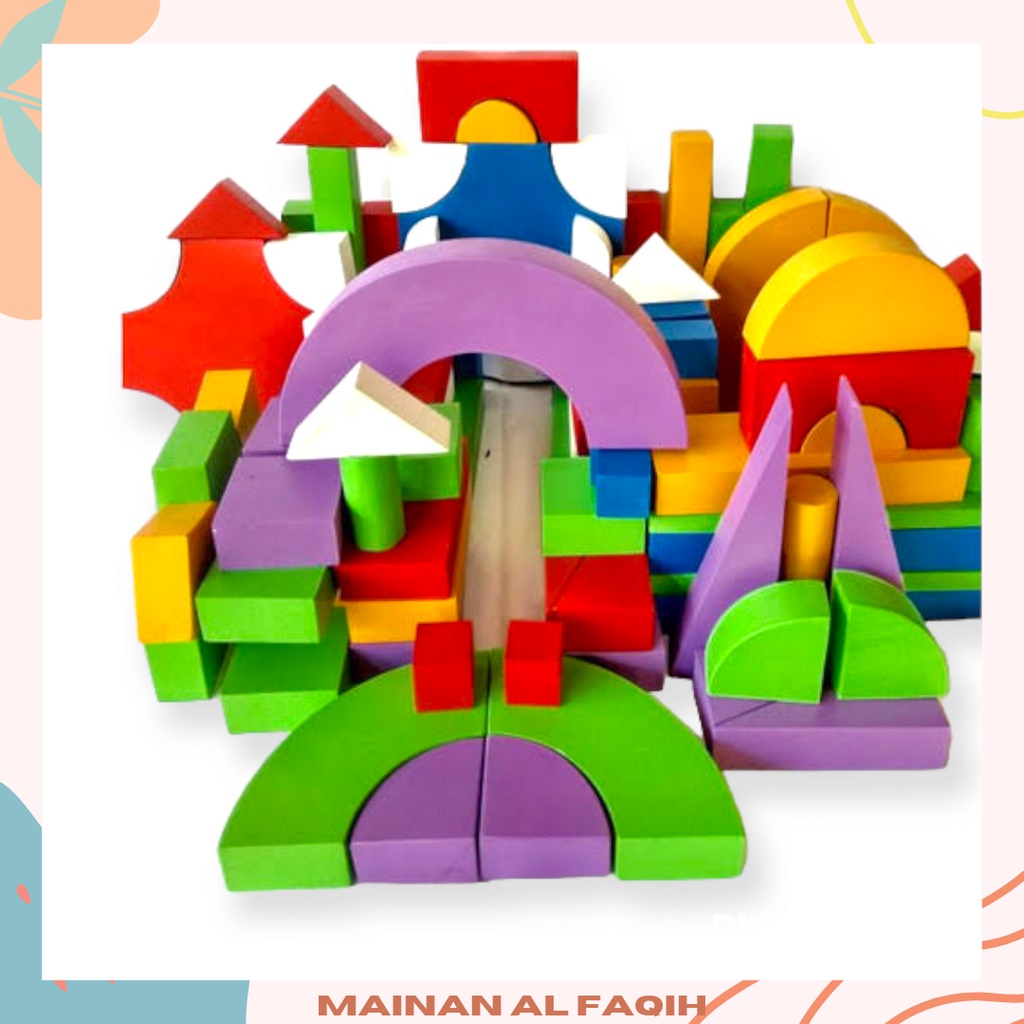 Mainan Edukatif Susun Balok Warna/ Balok Unit PDK Warna 100 Pcs/ Mainan Anak Edukatif