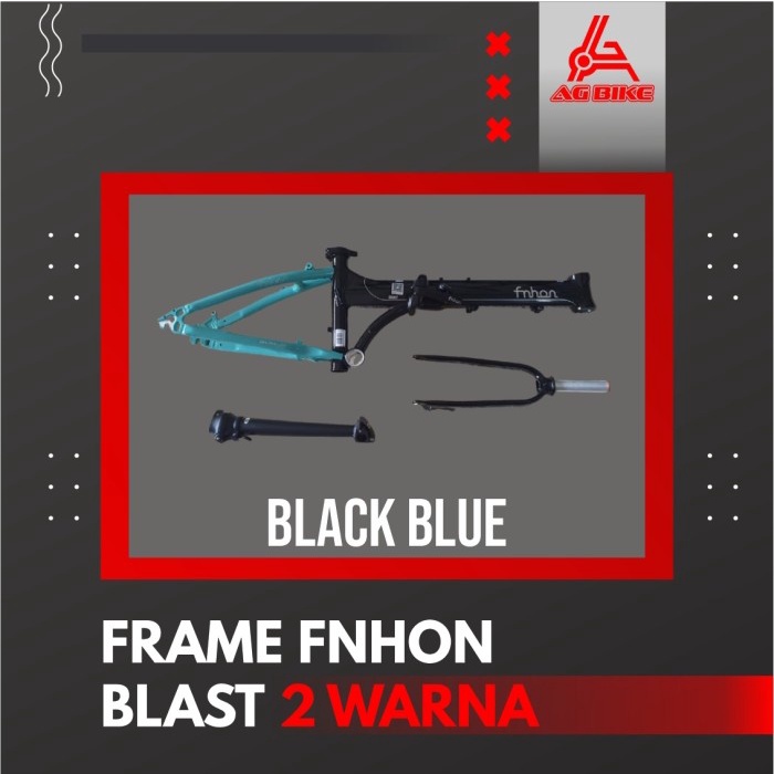 Frame Fnhon Blast + handlepost warna hitam biru black blue 2 warna dis