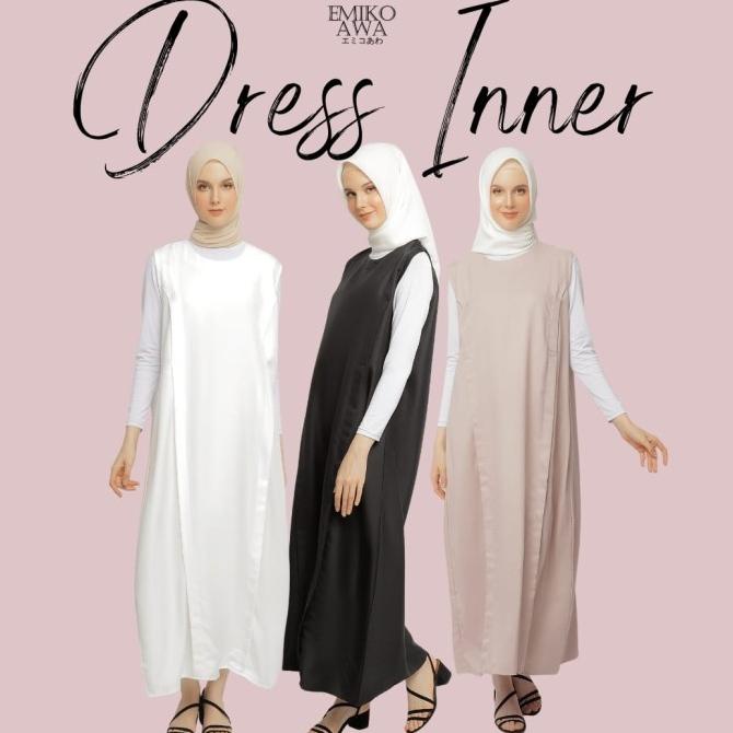 Baju Dress Inner Busui Wanita - Emikoawa Sleeveless Tanpa Lengan