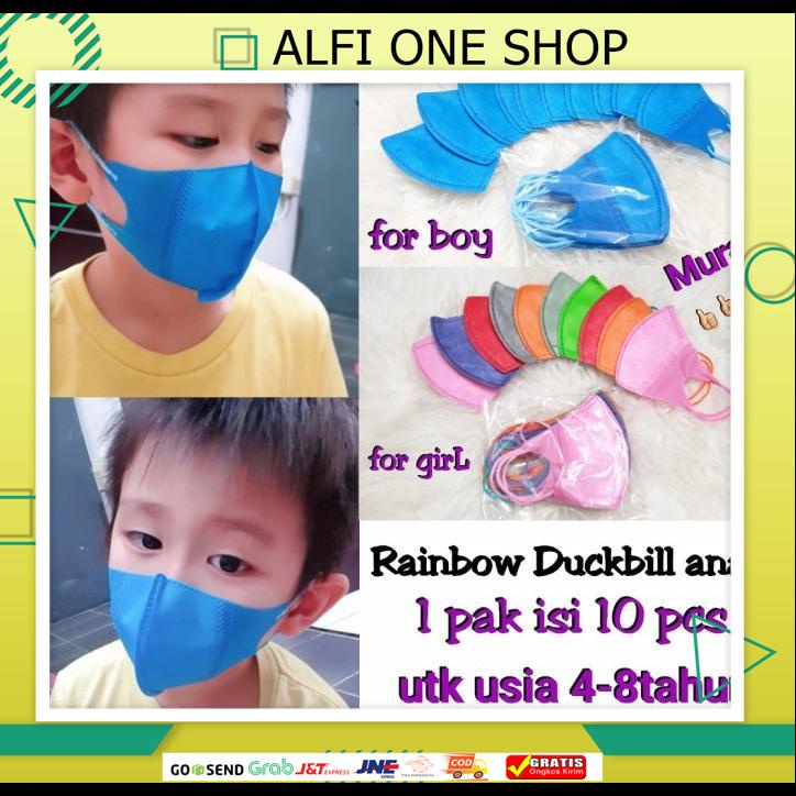 RAINBOW ANAK DUCKBILL - MASKER DUCKBILL RAINBOW CHILD DISPOSABLE MASK RAINBOW ANAK DUCKBILL - MASKER