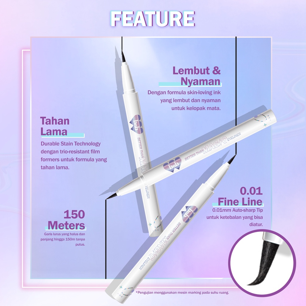 BNB barenbliss Better Than Magic Eyeliner Waterproof Korea Make Up Eyeliner Pensil【Tahan Lama-Hitam】