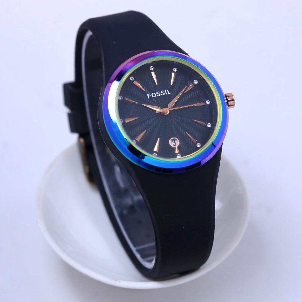 BEST SELLER JAM TANGAN WANITA FS ANALOG O70 TALI RUBBER BODY BULAT DM 3.6CM FREE BOX &amp; BATERAI || JAM TANGAN FASHION WANITA JAM TANGAN CEWEK MURAH