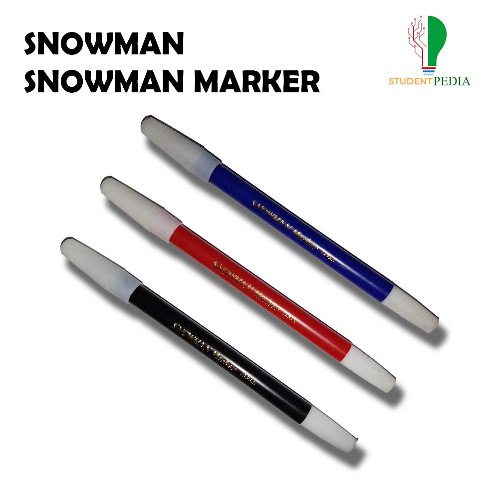 

(OBRAL) SNOWMAN - Pencil Marker / Spidol Pensil Kecil PW 1A Hitam / Merah / Biru - Eceran