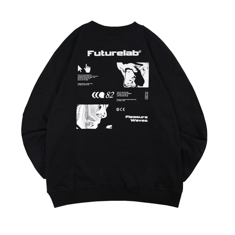 LANGSUNG ORDER MRJN - Black Crewneck Futurelab