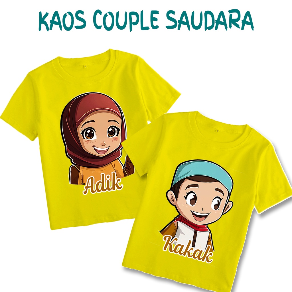 Kaos Couple Anak Muslim 1-10 Tahun Baju Couple Saudara Anak Laki-laki Perempuan
