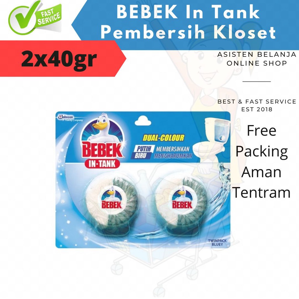 BEBEK IN TANK Dual-Colour 2 x 40gr Pengharum Toilet WC Pembersih Kloset Bebek intank