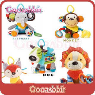 Mainan Boneka Rattle Teether Bentuk Hewan Bahan Plush Lembut Multifungsi Untuk Bayi