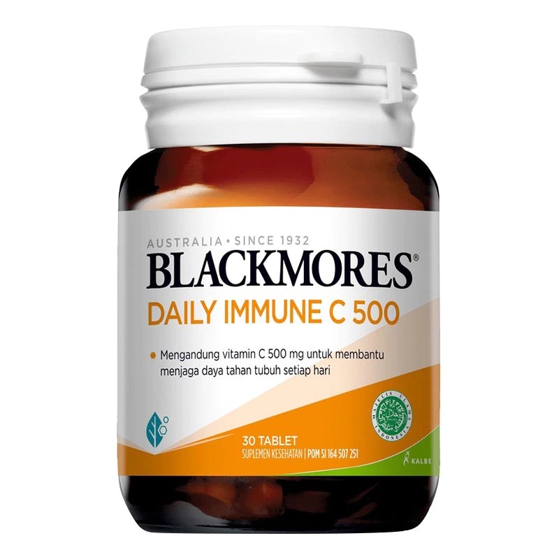 [HAZELCARE] Blackmores Vitamin C Vit C  500mg 500 mg 60 caps / Daily Immune C 500 mg 30 Tablet BPOM KALBE