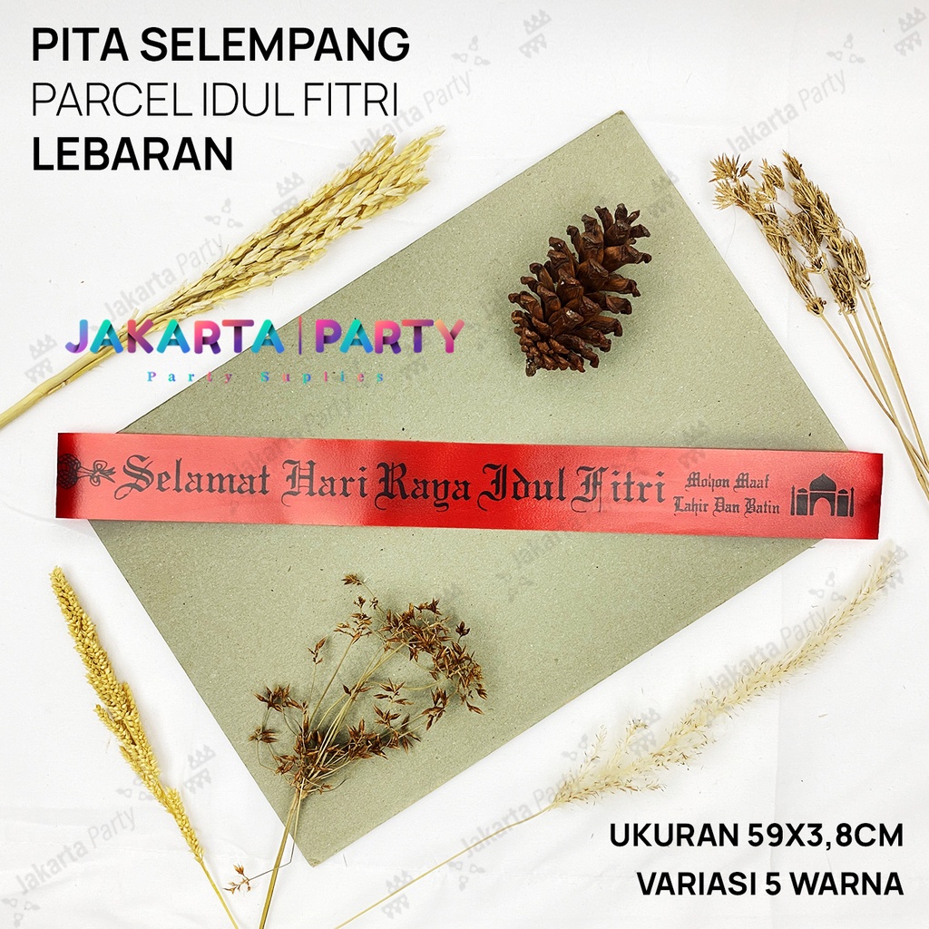 Pita Parcel Selamat Hari Raya Idul Fitri Merah / Pita Lebaran / Pita Idul Fitri