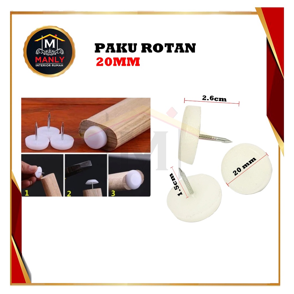 Skrup Paku Oval Rotan Alas Kaki Kursi Meja Lemari / Paku Rotan Tebal Isi 1 Pcs.