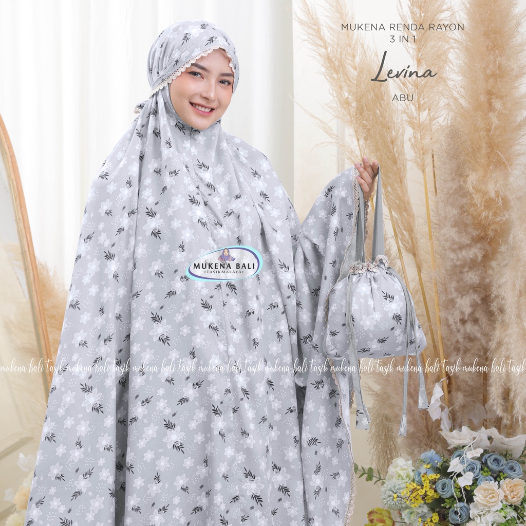 MUKENA BALI TASIK - MUKENA RENDA RAYON DEWASA 3 IN 1 LEVINA