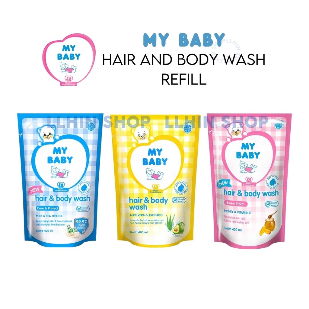 MY BABY Hair &amp; Body Wash Refill 400ml / 375ml