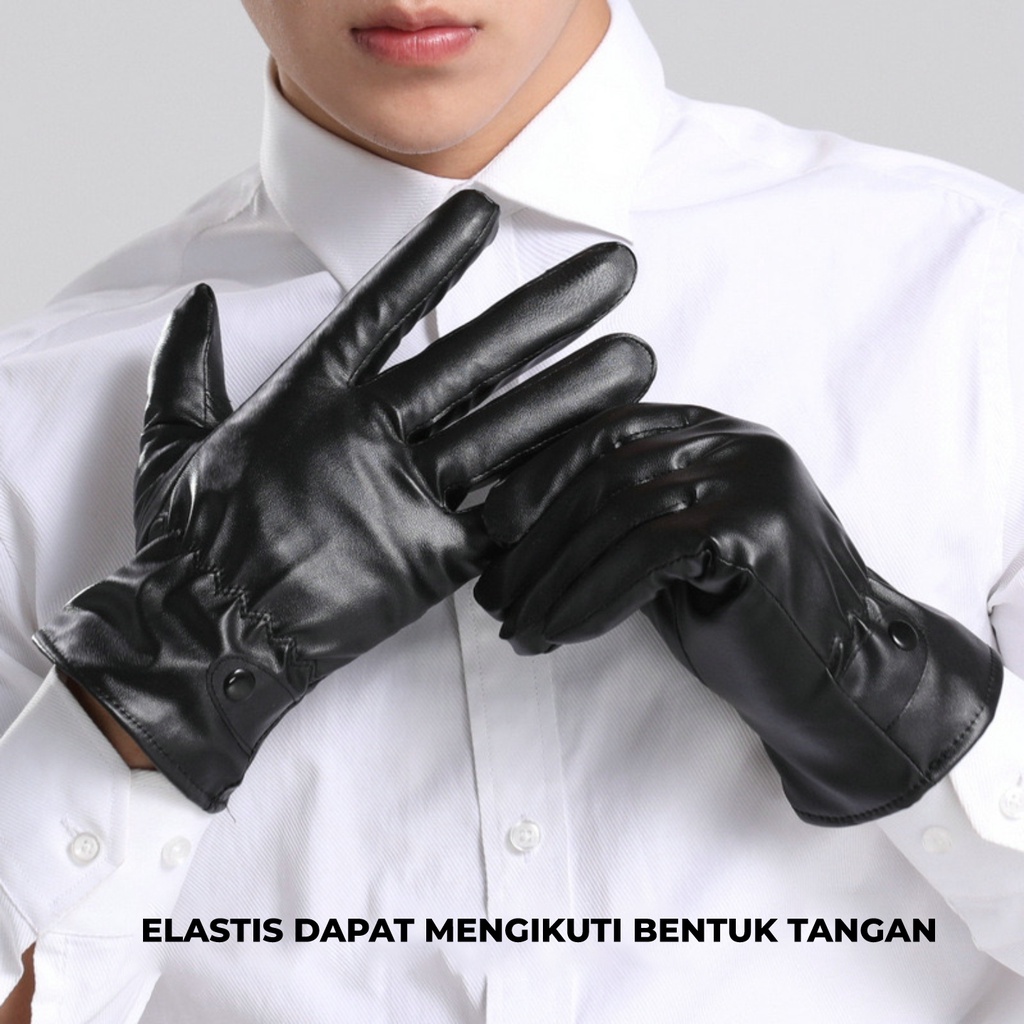 Sarung Tangan Motor Unisex Glove Leather Design Touchscreen Finger RIDER