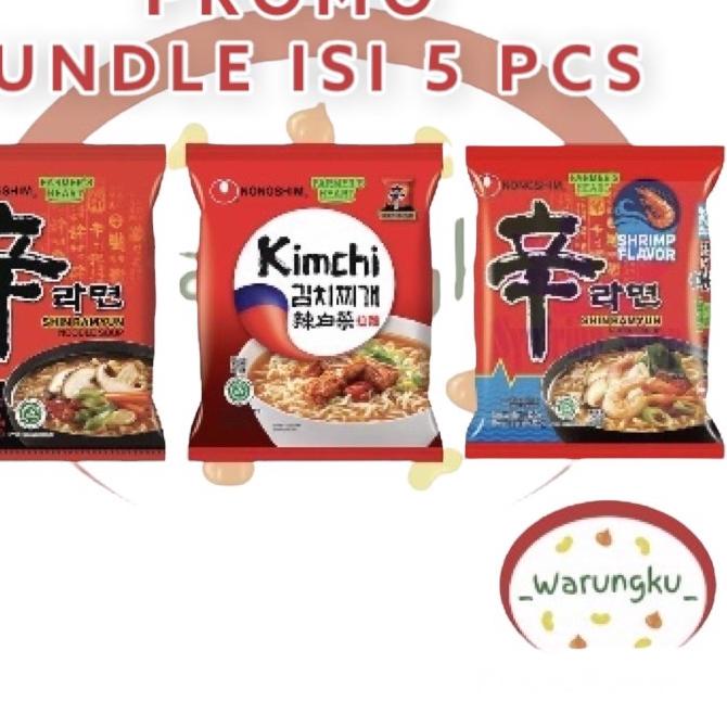

♀ PROMO BUNDLE NONGSHIM isi 5pcs All Varian Shin Ramyun ☚