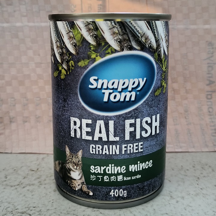 Makanan Kucing Snappy Tom Kaleng Adult Sardine Mince 400G Wet Food
