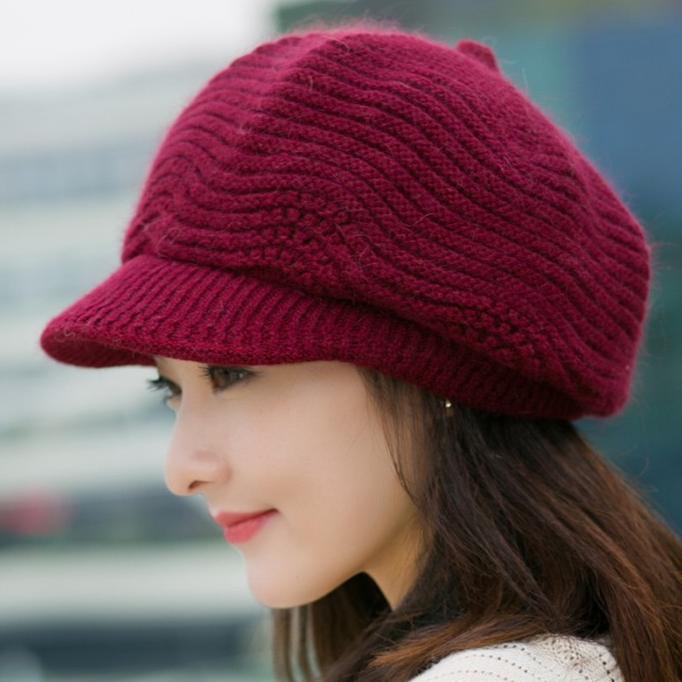 TOPI RAJUT KOREA TOPI HIJAB WANITA MOTIF BARU IMPOR