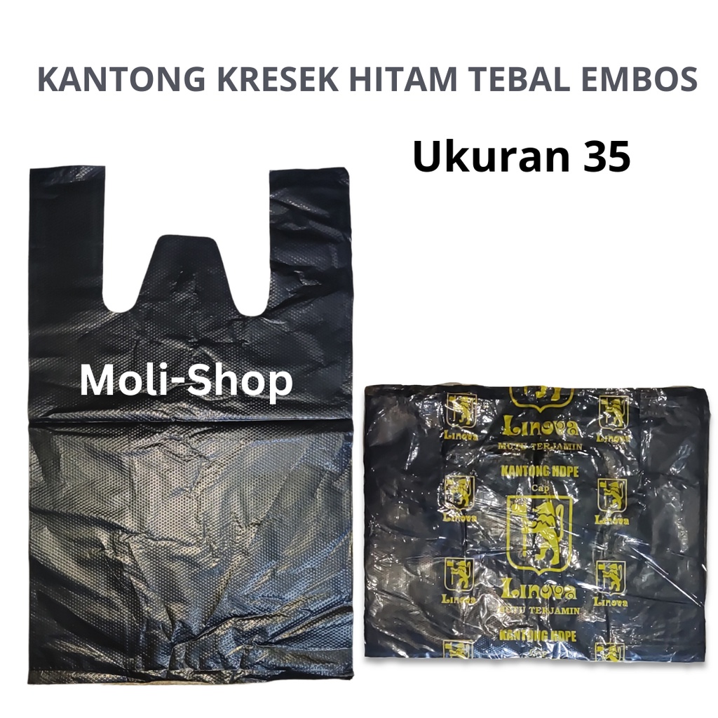 Kantong Kresek Hitam Tebal Embos/ Plastik Kresek Uk 15-17-24-28-35, Kantong Hitam, Plastik Asoy