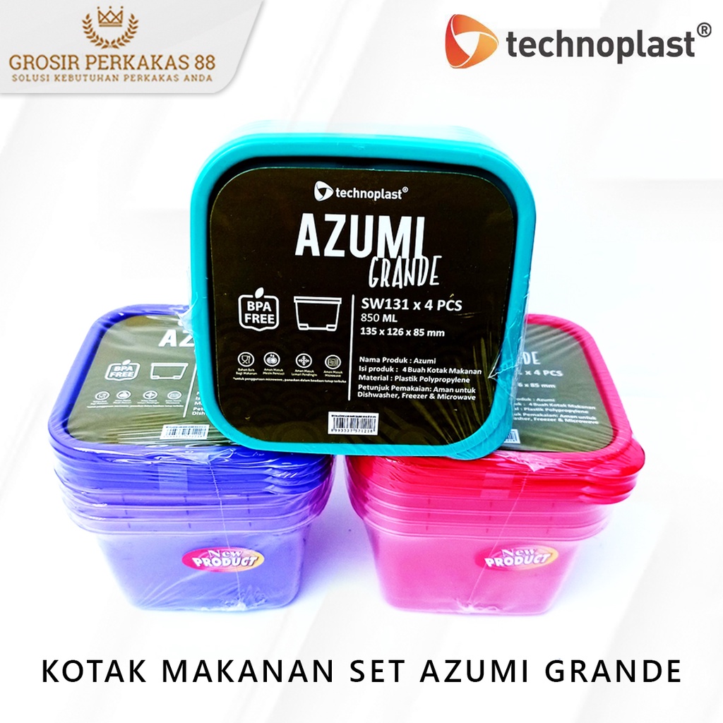 Kotak Makanan Set Plastik Food Container Toples Kulkas Azumi Grande