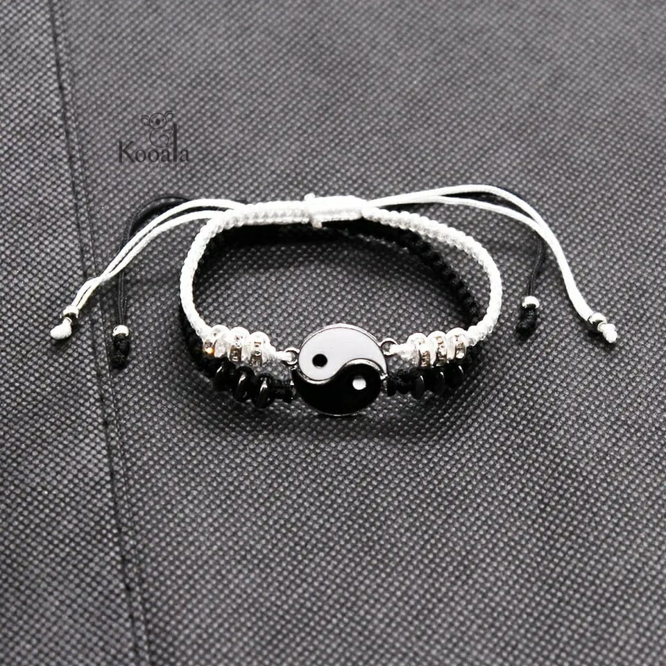 2 Pcs Gelang Couple Pasangan Yin Yang Hitam Putih Kekasih