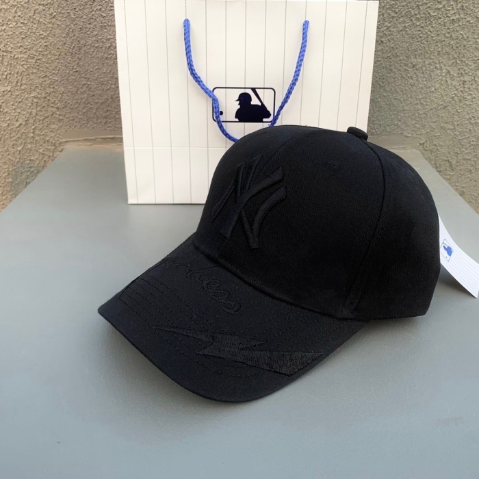 hat / ny yankees thunder logo full black cap
