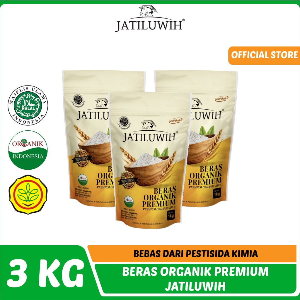 

Jatiluwih Beras Organik Premium Bundling 3kg - Beras Organik Bebas Pestisida Kimia