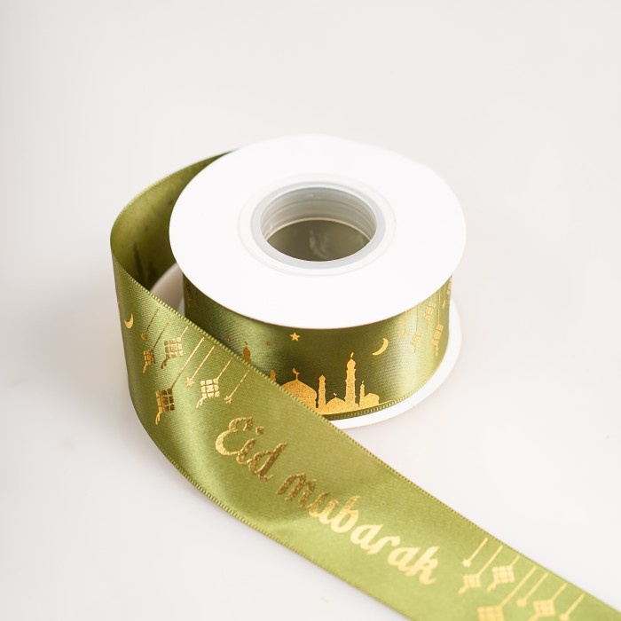 

Pita Eid Mubarak 4Cm Pita Satin Lebaran Pita Idul Fitri Ramadhan - 1Roll22Meter 063