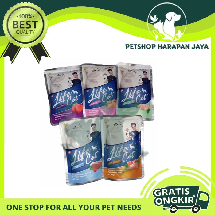 Makanan Kucing Basah Wet Food LIFE CAT Pouch 1 BOX (ISI 24 pcs)