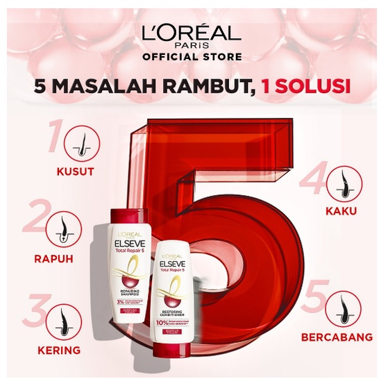 L'Oreal Paris Elseve Total Repair 5 - 170 ML | Shampoo | Conditioner | Hair Care Perawatan Rambut Loreal