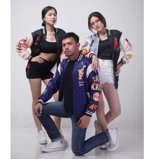 HARGA BERSAHABAT JACKET VARSITY BASEBALL MOTIP TERBARU PRIA WANITA SAIZE L&XL / BASEBALL HUSTLE / BA