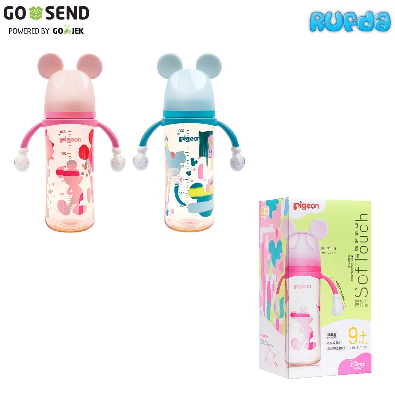 Pigeon Botol PPSU 330ml dengan Gagang Bottle Disney Series nipple Softouch Generasi 3