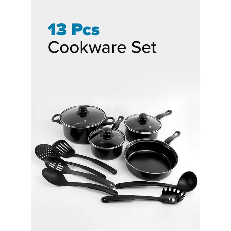 PANCI COOKWARE 13 PCS ROYAL MARK PANCI HITAM - PANCI DAPUR SERBAGUNA - COOKWARE SET KUALITAS BAGUS BERGARANSI