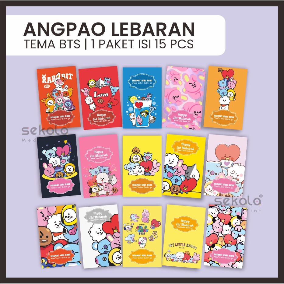 

(Isi 15pcs) Angpao Lebaran Edisi BTS 2023 Hari Raya Idul Fitri Custom Desain Ready Stok